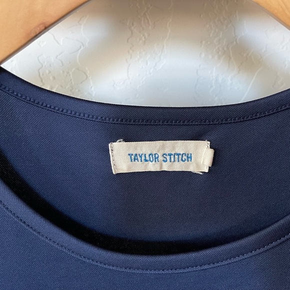 Taylor Stitch| Navy Short Sleeve Blouse, Basic Casual Tee, Form Fitting••• - Picture 4 of 7